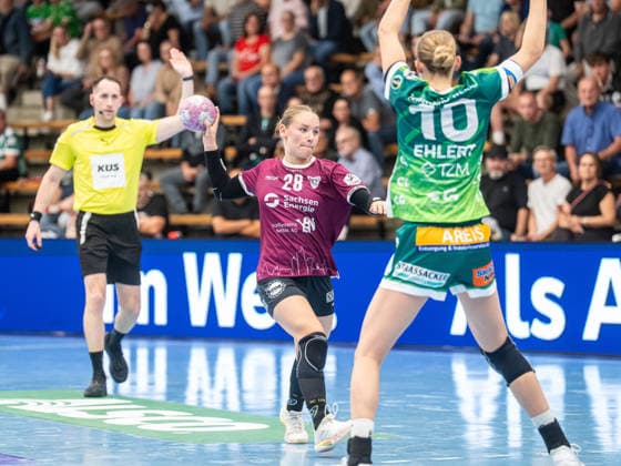 Lara Tauchmann (HC Leipzig, 28) wirft aus dem Rueckraum, Frisch Auf Goeppingen vs. HC Leipzig, Handball, 1. Bundesliga, Spielzeit 2026 2027, 19.09.2026 Frisch Auf Goeppingen vs. HC Leipzig, Handball, 1. Bundesliga, Spielzeit 2026 2027, 19.09.2026 Goeppingen Copyright: xMichaelxSchmidt Eibner-Pressefotx EP_MST