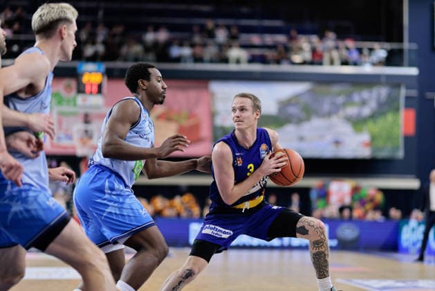 Adam Kunkel (PHOENIX HAGEN, 03), Rostock Seawolves vs. Phoenix Hagen, Basketball, BBL 2026 2027 easyCredit Basketball Bundesliga, 1. Spieltag, Spielzeit 2026 2027, 19.09.2026 Rostock Seawolves vs. Phoenix Hagen, Basketball, BBL 2026 2027 easyCredit Basketball Bundesliga, 1. Spieltag, Spielzeit 2026 2027, 19.09.2026 Groter Pohl Copyright: xEibner-Pressefoto DenverxEhrlichx EP_DEH