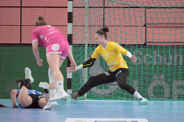 Sara Suba (TusSies Metzingen, 77) im Tor TusSies Metzingen vs. Thueringer HC , Handball, Alsco HBF, 04..Ligaspieltag, Saison 2026 2027, 19.09.2026 TusSies Metzingen vs. Thueringer HC , Handball, Alsco HBF, 04..Ligaspieltag, Saison 2026 2027, 19.09.2026 Tuebingen Copyright: xEibner-Pressefotox EP_TBR