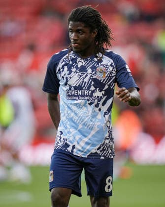 Nottingham Forest FC v Coventry City - Premier League 2026 27 Caleb Yirenkyi of Coventry City warms up before the Premier League match between Nottingham Forest and Coventry City at the City Ground in Nottingham, United Kingdom, on September 19, 2026. Nottingham Nottinghamshire United Kingdom  Copyright: xNewsxImagesx originalFilename:cosgrove-premierl260919_np1VW