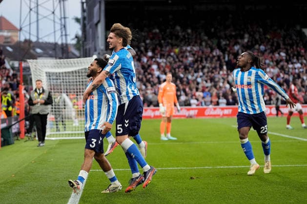 Nottingham Forest FC v Coventry City - Premier League 2026 27 Jay Dasilva of Coventry City celebrates his goal to make it 0-1 during the Premier League match between Nottingham Forest and Coventry City at the City Ground in Nottingham, United Kingdom, on September 19, 2026. Nottingham Nottinghamshire United Kingdom  Copyright: xNewsxImagesx originalFilename:cosgrove-premierl260919_np1WG