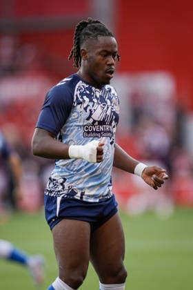 Nottingham Forest FC v Coventry City - Premier League 2026 27 Brandon Thomas-Asante of Coventry City warms up before the Premier League match between Nottingham Forest and Coventry City at the City Ground in Nottingham, United Kingdom, on September 19, 2026. Nottingham Nottinghamshire United Kingdom  Copyright: xNewsxImagesx originalFilename:cosgrove-premierl260919_np7Y4