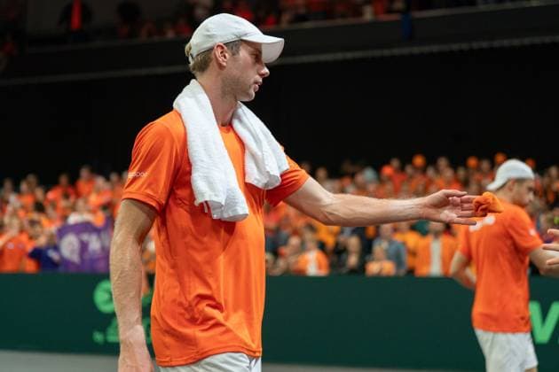 2026-09-19 - Davis Cup 2026 DEN BOSCH, NETHERLANDS - SEPTEMBER 19: Botic van de Zandschulp during the Davis Cup 2026 match between Netherlands and Columbia at the Maaspoort on September 19, 2026 in Den Bosch, Netherlands Den Bosch Maaspoort Netherlands Content not available for redistribution in The Netherlands directly or indirectly through any third parties. Copyright: xMarleenxFouchierx