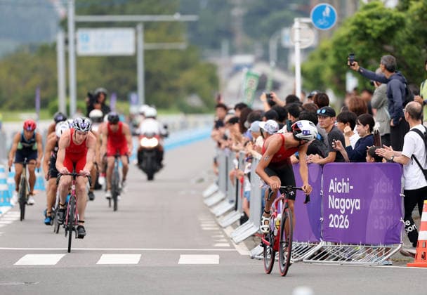 (260920) -- NAGOYA, Sept. 20, 2026 -- Athletes compete during the men s individual triathlon final at the 20th Asian Games Aichi-Nagoya 2026 in Gamagori City of Aichi prefecture, Japan, Sept. 20, 2026. ) (SP)JAPAN-NAGOYA-ASIAN GAMES-TRIATHLON-MEN S DengxHua