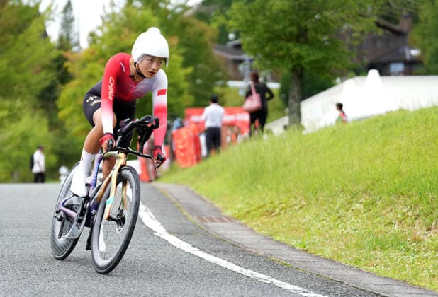 (260920) -- NAGOYA, Sept. 20, 2026 -- Zhang Hao of China competes during the women s individual time trial of cycling road at the 20th Asian Games Aichi-Nagoya 2026 in Shinshiro of Aichi Prefecture, Japan, Sept. 20, 2026. ) (SP)JAPAN-NAGOYA-ASIAN GAMES-CYCLING ROAD-WOMEN S INDIVIDUAL TIME TRIAL LuixSiuxWai 