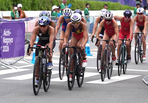 (260920) -- NAGOYA, Sept. 20, 2026 -- Athletes compete during the women s individual triathlon final at the 20th Asian Games Aichi-Nagoya 2026 in Gamagori City of Aichi Prefecture, Japan, Sept. 20, 2026. ) (SP)JAPAN-NAGOYA-ASIAN GAMES-TRIATHLON-WOMEN S INDIVIDUAL FINAL CenxYunpeng