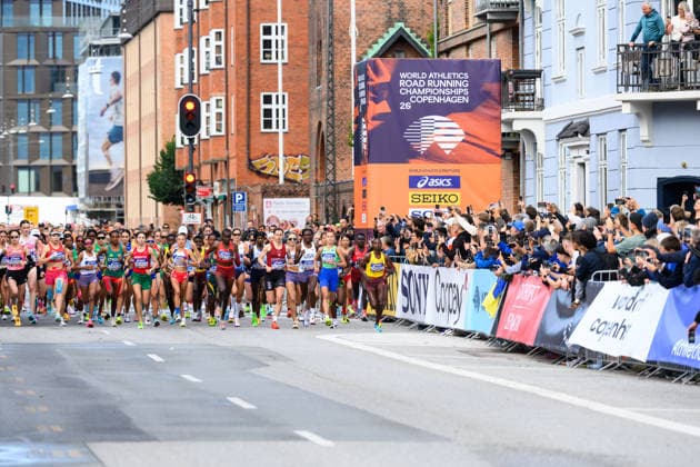 260920 General view of the women™s start during the Copenhagen Half Marathon in the World Athletics Road Running Championships on September 20, 2026 in Copenhagen. Photo: Mathilda Schuler BILDBYRAN kod MA MA1036 friidrott athletics friidrett world athletics road running championships copenhagen half marathon 2026 bbeng half marathon Copyright: MATHILDAxSCHULER BB260920MA007