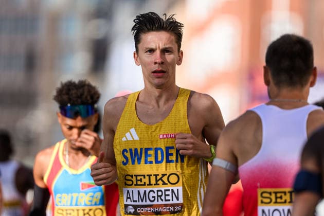 260920 Andreas Almgren of Sweden during the Copenhagen Half Marathon in the World Athletics Road Running Championships on September 20, 2026 in Copenhagen. Photo: Mathilda Schuler BILDBYRAN kod MA MA1036 friidrott athletics friidrett world athletics road running championships copenhagen half marathon 2026 bbeng half marathon Copyright: MATHILDAxSCHULER BB260920MA008
