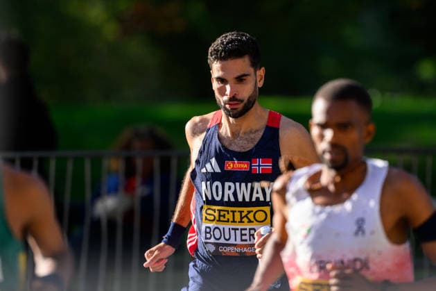 260920 Jacob Boutera of Norway during warm-ups ahead of the Copenhagen Half Marathon in the World Athletics Road Running Championships on September 20, 2026 in Copenhagen. Photo: Mathilda Schuler BILDBYRAN kod MA MA1036 friidrott athletics friidrett world athletics road running championships copenhagen half marathon 2026 bbeng half marathon Copyright: MATHILDAxSCHULER BB260920MA010