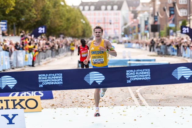 260920 Andreas Almgren of Sweden during the Copenhagen Half Marathon in the World Athletics Road Running Championships on September 20, 2026 in Copenhagen. Photo: Mathilda Schuler BILDBYRAN kod MA MA1036 friidrott athletics friidrett world athletics road running championships copenhagen half marathon 2026 bbeng half marathon Copyright: MATHILDAxSCHULER BB260920MA044