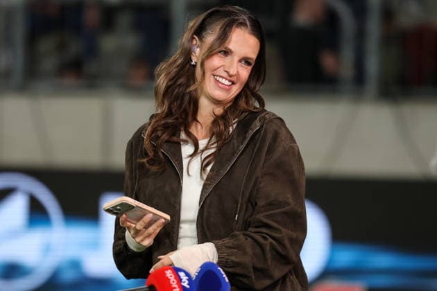 Deutschland: 2. Bundesliga 2026 2027, 7. Spieltag, Dynamo Dresden - Hertha BSC, Rudolf-Harbig-Stadion (Dresden): Laura Wontorra für Sky Freisteller Copyright: xLucasxWalterx