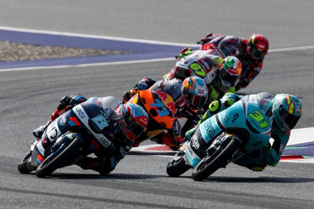 MOTORSPORTS - MotoGP, GP of Austria 2026 SPIELBERG,AUSTRIA,20.SEP.26 - MOTORSPORTS - Moto3, Grand Prix of Austria, Red Bull Ring. Image shows Eddie O Shea (GBR GRYD Racing), Valentin Perrone (ARG Red Bull KTM Tech3) and Adrian Fern‡ndez (ESP Leopard Racing).  GEPAxpictures xMaticxKlansek