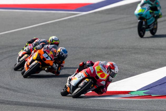 MOTORSPORTS - MotoGP, GP of Austria 2026 SPIELBERG,AUSTRIA,20.SEP.26 - MOTORSPORTS - Moto3, Grand Prix of Austria, Red Bull Ring. Image shows Rico Salmela (FIN Red Bull KTM Tech3) and Joel Esteban (ESP LEVELUP - MTA).  GEPAxpictures xMaticxKlansek