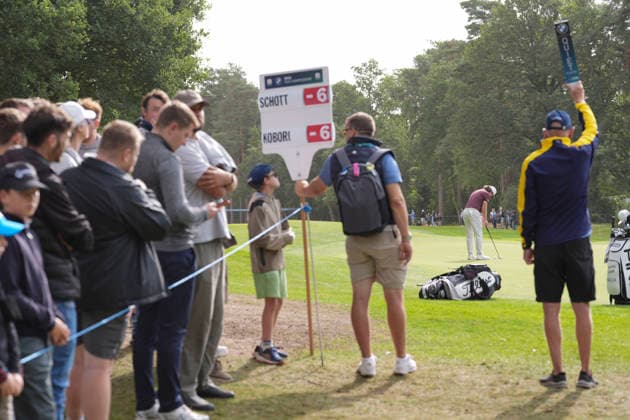 VIRGINIA WATER, ENGLAND - SEPTEMBER 20: Freddy Schott (GER) putts on the sixth green during Round 4 at the BMW PGA, Golf Herren Championship at Wentworth Golf Club, Virginia Water on September 20, 2026 in Surrey, England The BMW PGA Championship