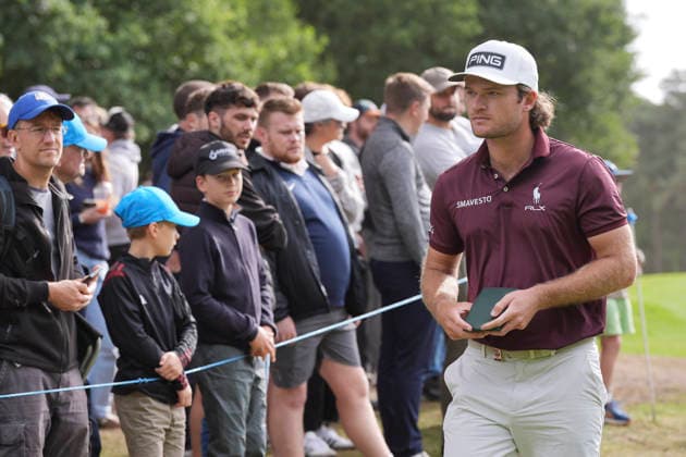 VIRGINIA WATER, ENGLAND - SEPTEMBER 20: Freddy Schott (GER) walks from the sixth green during Round 4 at the BMW PGA, Golf Herren Championship at Wentworth Golf Club, Virginia Water on September 20, 2026 in Surrey, England The BMW PGA Championship
