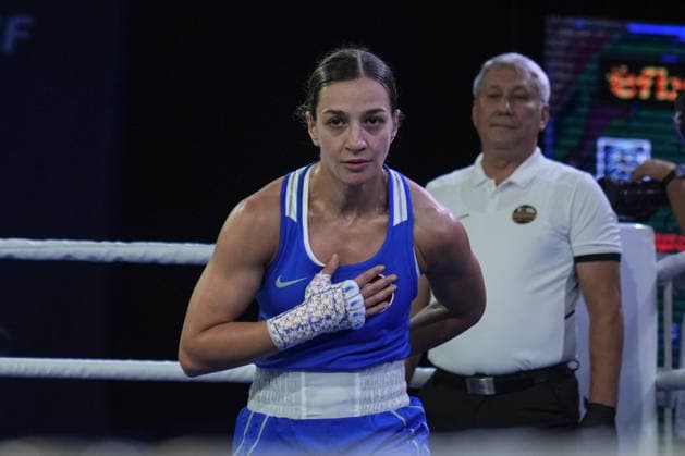 2026 European Boxing Championships in Bulgaria SOFIA, BULGARIA - SEPTEMBER 20: Buse Naz Cakiroglu (blue) of Turkiye competes against Zeynab Rahimova (not seen) of Azerbaijan during the women s 54kg category match at the 2026 European Boxing Championships at Asics Arena in Sofia, Bulgaria on September 20, 2026. Osmancan Gurdogan Anadolu Sofia Bulgaria. Editorial use only. Please get in touch for any other usage.  Copyright: x2026xAnadoluxOsmancanxGurdoganx
