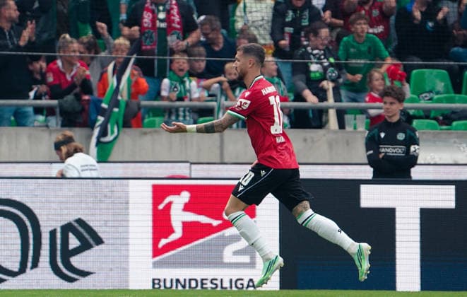 Deutschland: Fussball 2.Bundesliga 2026 2027, 6. Spieltag - Hannover 96 vs VfL Bochum - Heinz von Heiden Arena Stadion (Hannover): Tor und Torjubel zum Marcel Hartel (Hannover 96, 10) Copyright: xAymanxAlahmedx