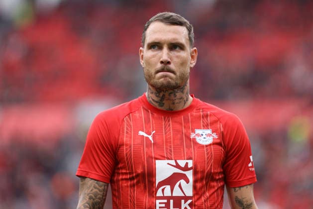 David Raum (RB Leipzig) schaut waehrend des Spiels der 1. Bundesliga zwischen Bayer 04 Leverkusen und RB Leipzig, BayArena am 20. September 2026 in Leverkusen, Deutschland. (Foto von Oliver Kaelke DeFodi Images) +++ David Raum (RB Leipzig) looks on during the Bundesliga match between Bayer 04 Leverkusen and RB Leipzig at BayArena on September 20, 2026 in Leverkusen, Germany. (Photo by Oliver Kaelke DeFodi Images) DFB DFL REGULATIONS PROHIBIT ANY USE OF PHOTOGRAPHS AS IMAGE SEQUENCES AND OR QUASI-VIDEO. (Photo by Oliver Kaelke DeFodi Images) -