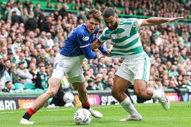 Celtic v Rangers William Hill Premiership Cameron Carter-Vickers of Celtic and Ryan Naderi of Rangers during the William Hill Premiership match at Celtic Park, Glasgow 20 09 2026 UK Newspapers OUT Copyright: xJamiexJohnstonx FIL-23976-0088