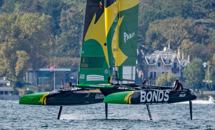 September 20, 2026, Geneva, Geneva, Switzerland: Geneva Switzerland, 09 20 2026: BONDS FLYING ROOS SAILGP TEAM (AU) is in action during Rolex Switzerland Sail Grand Prix, Geneva, Rolex Switzerland Sail Grand Prix, Geneva which was also the second edition of the Rolex Switzerland Sail Grand Prix, Geneva and took place at Geneva Yacht Club in Geneva, Switzerland. Sailing 26: Rolex Switzerland Sail Grand Prix, Geneva - ZUMAd206 20260920_zip_d206_019 Copyright: xEricxDubostx