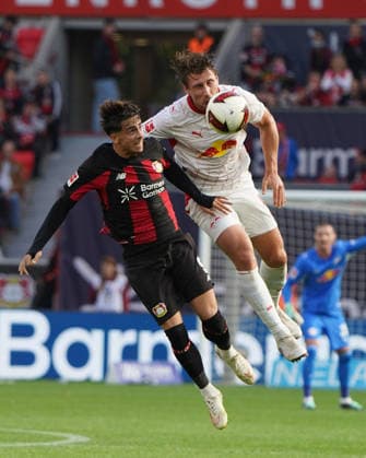 Leverkusen Fussball, 1.BL saison 2026 2027 Bayer 04 Leverkusen vs RB Leipzig, 20.09.2026, Bayarena Leverkusen Alfonso Bastardo Moreiro, Willi Orban RB Leipzig,Ungarn, Hungary, HUN