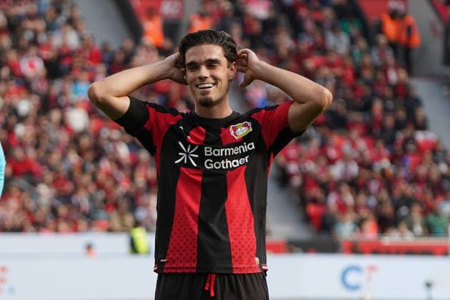 Leverkusen Fussball, 1.BL saison 2026 2027 Bayer 04 Leverkusen vs RB Leipzig, 20.09.2026, Bayarena Leverkusen Miguel Gutierrez, Bayer 04 Leverkusen, Spanien, SPain, ESP Aktion, Einzelbild