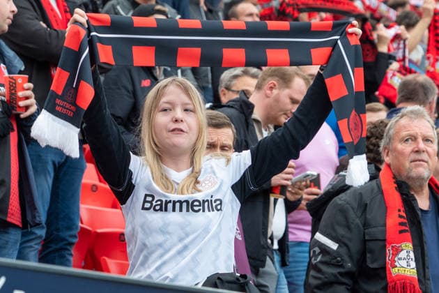 Deutschland: 1.Bundesliga 2026 2027, 4. Spieltag, Bayer 04 Leverkusen vs RB Leibzig, Samstag, 20.09.2026 BayArena-Stadion (Leverkusen-Nordrhein-Westfalen): Fans, Fan, Fahnen, Ultras, Freude Leverkusen BayArena-Stadion-Leverkusen Deutschland Copyright: xOrhanxHabashx