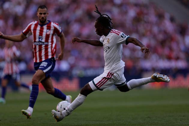 RECORD DATE NOT STATED Yan Diomande (Real Madrid CF) shoot during the LaLiga EA Sports match between Club AtlÃ tico de Madrid and Real Madrid CF at Riyadh Air Metropolitano on September 20, 2026 in Madrid, Spain. (Photo by Manu Reino DeFodi Images) -