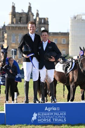 RECORD DATE NOT STATED 20th September 2026; Blenheim Palace, Woodstock, Oxfordshire, England; Blenheim Palace International Horse Trials Final Day; Tom McEwen and Sam Ecroyd on the podium SimonxWest