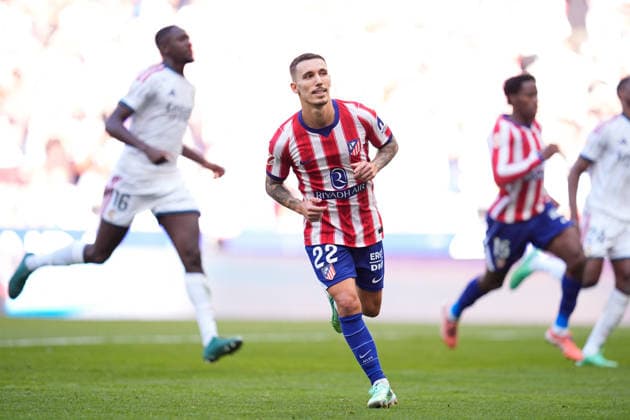 September 20, 2026, Madrid, Madrid, Spain: Alejandro Grimaldo of Atletico de Madrid celebrates after scoring his team s first goal during the Spanish League, LaLiga EA Sports, football match played between Atletico de Madrid and Real Madrid CF at Riyadh Air Metropolitano stadium on September 20, 2026, in Madrid, Spain. Madrid Spain - ZUMAa181 20260920_zaa_a181_159 Copyright: xDennisxAgyemanx