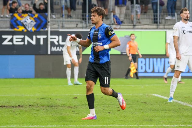Masca (SV Waldhof Mannheim, 11) Torschütze zum 2:0, Tor und Torjubel, Gestik, Freude, Emotionen Fussball: 3. Liga, 7. Spieltag, SV Waldhof Mannheim vs. SC Preußen Münster am 20.09.2026 in Mannheim (Carl-Benz-Stadion), Deutschland 2026 Franz Reindel Mannheim Carl-Benz-Stadion Deutschland Copyright: xFranzxReindelx