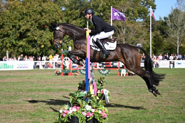 RECORD DATE NOT STATED 20th September 2026; Blenheim Palace, Woodstock, Oxfordshire, England; Blenheim Palace International Horse Trials Final Day; Santoro ridden by Samuel Jeffree of Australia in action during the show jumping test SimonxWest