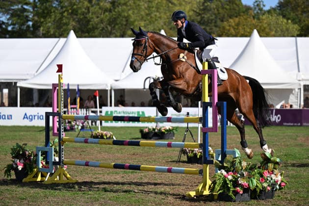 RECORD DATE NOT STATED 20th September 2026; Blenheim Palace, Woodstock, Oxfordshire, England; Blenheim Palace International Horse Trials Final Day; Ardeo Premier ridden by Alexander Bragg of Great Britain in action during the show jumping test SimonxWest