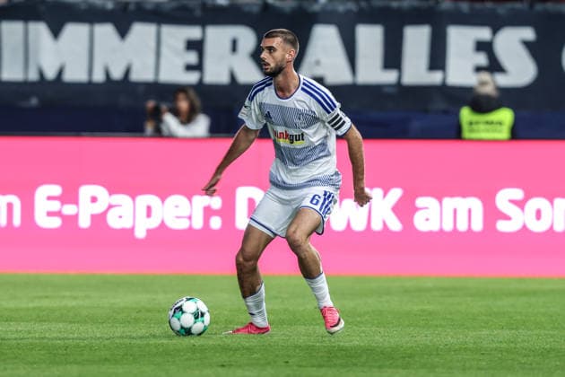 Fussball, 3.Liga Saison 2026 2027 7.Spieltag SV Wehen Wiesbaden - MSV Duisburg 20.09.2026, BRITA-Arena Rasim Bulic (MSV Duisburg, 6) Wiesbaden BRITA-Arena Hessen Deutschland