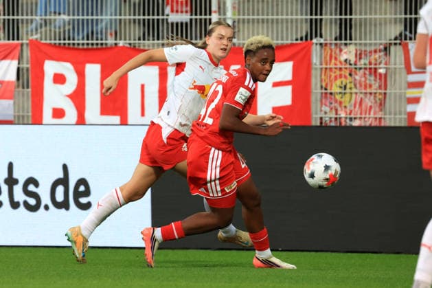 20.09.2026, GER Deutschland, Fussball, 1.Fussballbundesliga, Frauen, 2026 2027, Alte Foersterei, 1.FC Union vs. RB Leibzig Naika Reissner ( 1.FC Union Berlin 42 ), Charlotte Hulst ( RB Leipzig 77 ) 1. Liga: DFB DFL regulations prohibit any use of photographs as image sequences and or quasi-video) nordphoto GmbH Engler Berlin Stadion Alte Foersterei Berlin Deutschland Copyright: xNordphotox xEnglerx