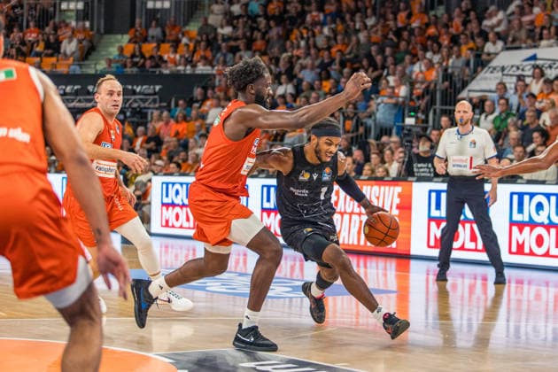 20.09.26 ratiopharm Ulm - MHP Riesen Ludwigsburg Deutschland, Ulm, 20.09.2026, Basketball, Bundesliga, Saison 2026 2027, ratiopharm Ulm - MHP Riesen Ludwigsburg: Justin Kier (MHP Riesen Ludwigsburg).