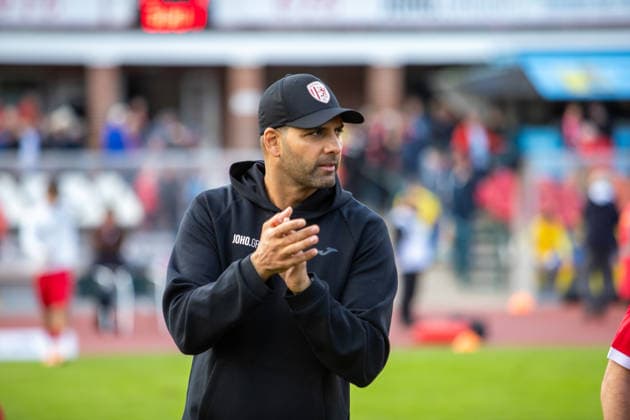 Trainer Alain Karim (GFC) war zufrieden mit der Leistung seiner Mannschaft GER, Fussball, Herren, Regionalliga Nordost, Saison 2026-2027, 9. Spieltag, Greifswalder FC - FSV 63 Luckenwalde