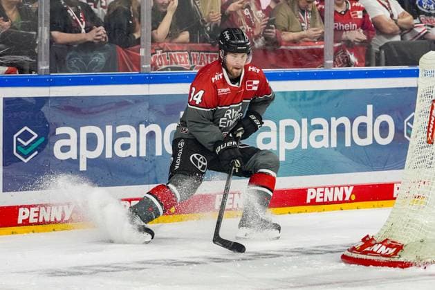 Eishockey Penny-DEL 2. Spieltag Kölner Haie - Löwen Frankfurt am 20.09.2026 in der Lanxess Arena in Köln Robin Press ( Köln ) Gemäß den Vorgaben der DEL Deutsche Eishockey Liga ist die Publikation und Weiterverwertung der Aufnahmen in elektronischen Medien und Endgeräten aller Art während des laufenden Spiels nicht zulässig.