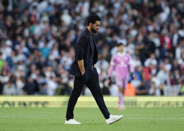 20th September 2026; Craven Cottage, London, England; Premier League Football, Fulham versus Manchester United, ManU Fulham Manager Alvaro Arbeloa walking off the pitch after the match JohnxPatrickxFletcher