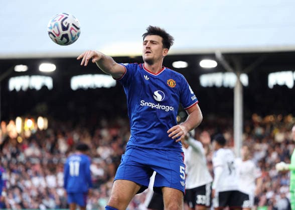 20th September 2026; Craven Cottage, London, England; Premier League Football, Fulham versus Manchester United, ManU Harry Maguire of Manchester United JohnxPatrickxFletcher