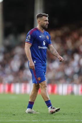 20th September 2026; Craven Cottage, London, England; Premier League Football, Fulham versus Manchester United, ManU Luke Shaw of Manchester United JohnxPatrickxFletcher