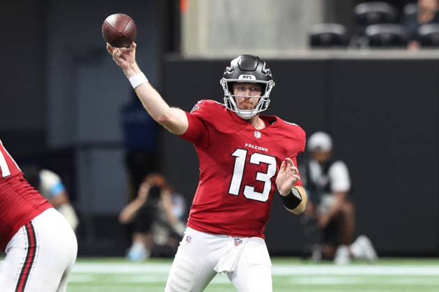ATLANTA, GA - SEPTEMBER 20: Starting quarterback Cooper Rush (13) of the Atlanta Falcons during the Sunday afternoon NFL, American Football Herren, USA game between the Atlanta Falcons and the Carolina Panthers on September 20, 2026 at the Mercedes-Benz Stadium in Atlanta, Georgia. (Photo by David J. Griffin Icon Sportswire) NFL: SEP 20 Panthers at Falcons EDITORIAL USE ONLY Icon9532609200553