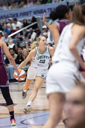 September 20, 2026, Toronto, Ontario, Toronto: Marine Johannes 23 of New York Liberty in action during WNBA, Basketball Damen, USA between Toronto Tempo and New York Liberty at Coca-Cola Colisseum, Toronto on September 20, 2026. Toronto Toronto - ZUMAn333 20260920_znp_n333_013 Copyright: xKaxLokxNgx
