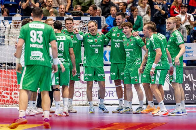 Düsseldorf, 20.09.2026, Handball, Herren, Opel Bundesliga, 5. Spieltag, 2026 2027: Bergische HC Füchse Berlin Das Berliner Team feiert den Sieg in Düsseldorf gegen den BHC