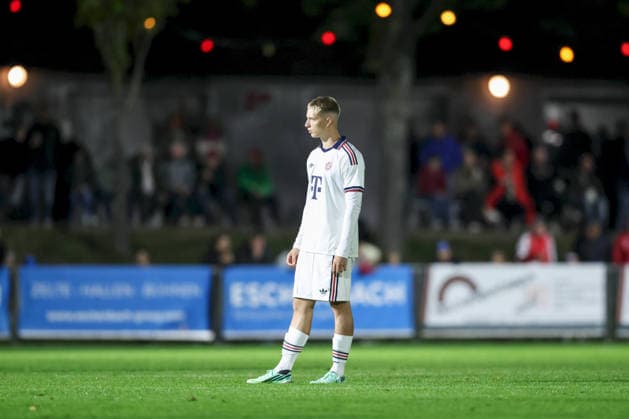 18.09.2026, Herren, Fussball, Saison 2026 2027, Regionalliga Bayern, 10. Spieltag: TSV Aubstadt - FC Bayern Muenchen II Erblin Osmani ( 14, FC Bayern München II) Sulzfeld Schulstadion Aubstadt (NGN Arena) Bayern Deutschland