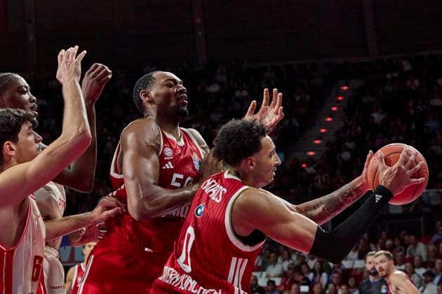 Deutsche Basketball Bundesliga (BBL), FC Bayern München Basketball vs BMA365 BAMBERG BASKETS, München FC Bayern Basketball, Bamberg Baskets MBA365, 2026-09-20 in München (BMW Park) NORRIS Miles (FC Bayern Basketball Power Forward (PF) Nr0-FCBB0), WILEY Austin (FC Bayern Basketball Center (C) Nr50-FCBB50)0920 sportworld München BMW Park Bayern Deutschland