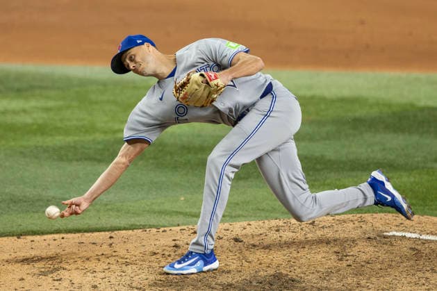 September 20, 2026, Arlington, Texas, USA: Toronto Blue Jays pitcher TYLER ROGERS (71) throws against the Texas Rangers at Globe Life Field. Blue Jays win 7-2. MLB, Baseball Herren, USA 2026: Blue Jays 7;2 Rangers  - ZUMAf180 20260920_zsp_f180_019 Copyright: xMarkxFannx