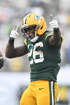 September 20, 2026, East Rutherford, New Jersey, United States of America: East Rutherford, United States of America. 20 Sep, 2026. Green Bay Packers Running Back KALEB JOHNSON (26) in action at MetLife Stadium. Green Bay Packers defeated New York Jets 20 to 17. Credit: , Jr. Alamy Live News Sports News - September 20, 2026  - ZUMAa301 20260920_aaf_a301_021 Copyright: xBrooksxVonxArxx