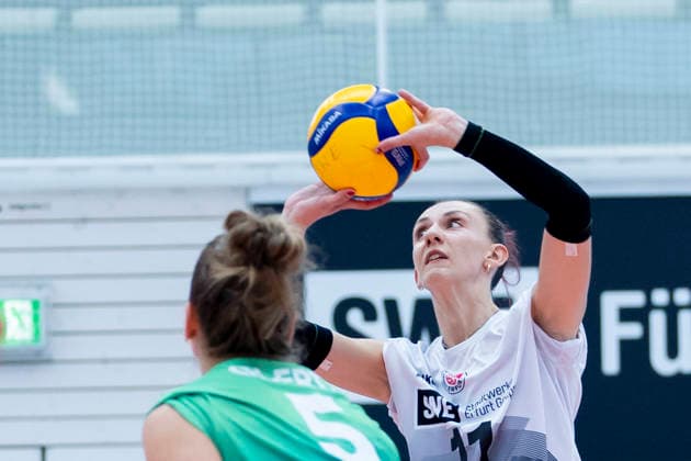 FUNKE-Volley-Cup: Schwarz-Weiss Erfurt vs. SSC Palmberg Schwerin; Erfurt; 20.09.2026 Isabel Petra KovaÄiÄ‡ ( 11; Schwarz-Weiss Erfurt) FUNKE-Volley-Cup: Schwarz-Weiss Erfurt vs. SSC Palmberg Schwerin; Riethsporthalle Erfurt; 20.09.2026 Copyright: xBEAUTIFULxSPORTS Duehringx
