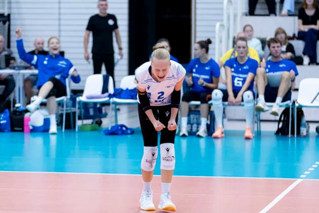 FUNKE-Volley-Cup: Schwarz-Weiss Erfurt vs. SSC Palmberg Schwerin; Erfurt; 20.09.2026 Finnja Frommann ( 2; SSC Palmberg Schwerin) FUNKE-Volley-Cup: Schwarz-Weiss Erfurt vs. SSC Palmberg Schwerin; Riethsporthalle Erfurt; 20.09.2026 Copyright: xBEAUTIFULxSPORTS Duehringx